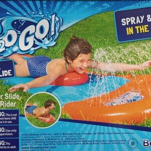 Kids Water Slide with Surfer Rider Inflatable Orange and Blue Colors 3+ Sprinkle